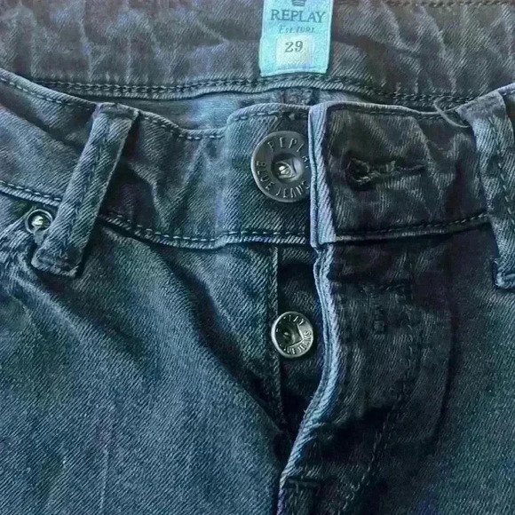 EUC REPLAY ALEJANDRA BUTTON FLY BLACK JEANS - Picture 4 of 10